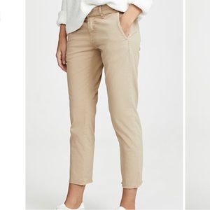 Nili Lotan Desert Sand East Hampton raw Hem Capri Pants Sz 0